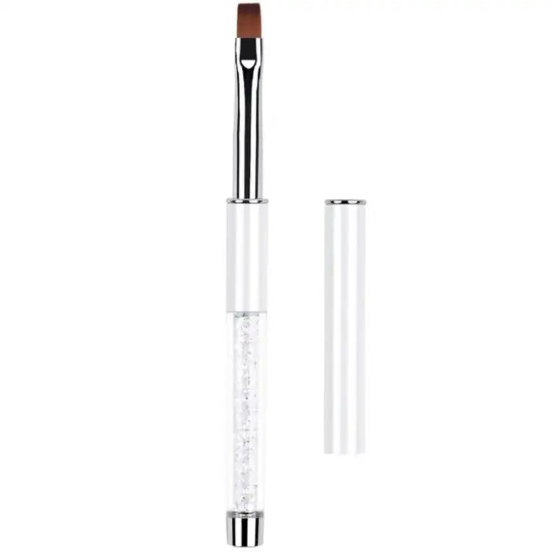 Glitter Handle Nail Art Brush – Flat & Round Soft Bristles Nail Art Brush Qme A2