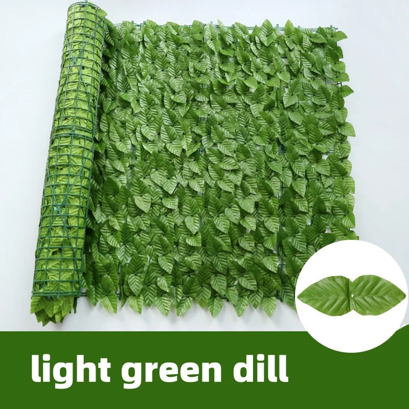 Artificial Flower Leaf Fence Panels 50x100cm | Outdoor Garden Artificial Fence Panel Qme light green dill 50X100cm