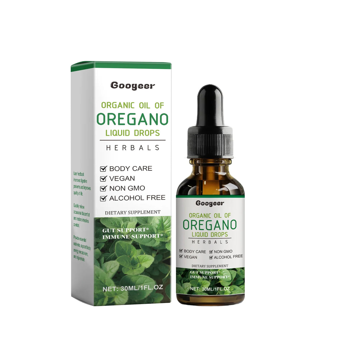 Googeer Gut Support Liquid Drops – Vitamin B1 & Mint, Non-GMO 30ml Gut Support Supplement Qst 1 Box 30 ml