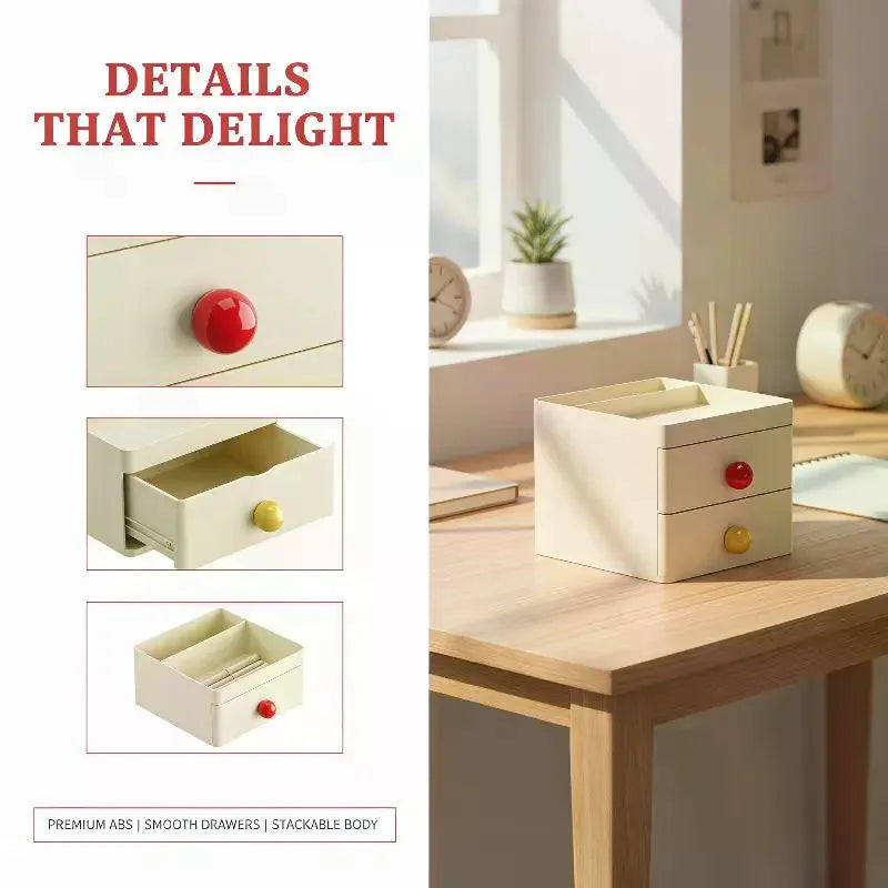 Desktop Drawer Storage Cabinet – Desk Organizer & Stationery Box Desktop Drawer Organizer Qme