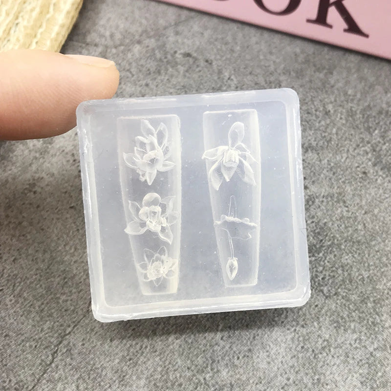 3D Silicone Lotus Leaf Nail Mold | DIY Nail Art Template Nail Art Mold Qme style 24