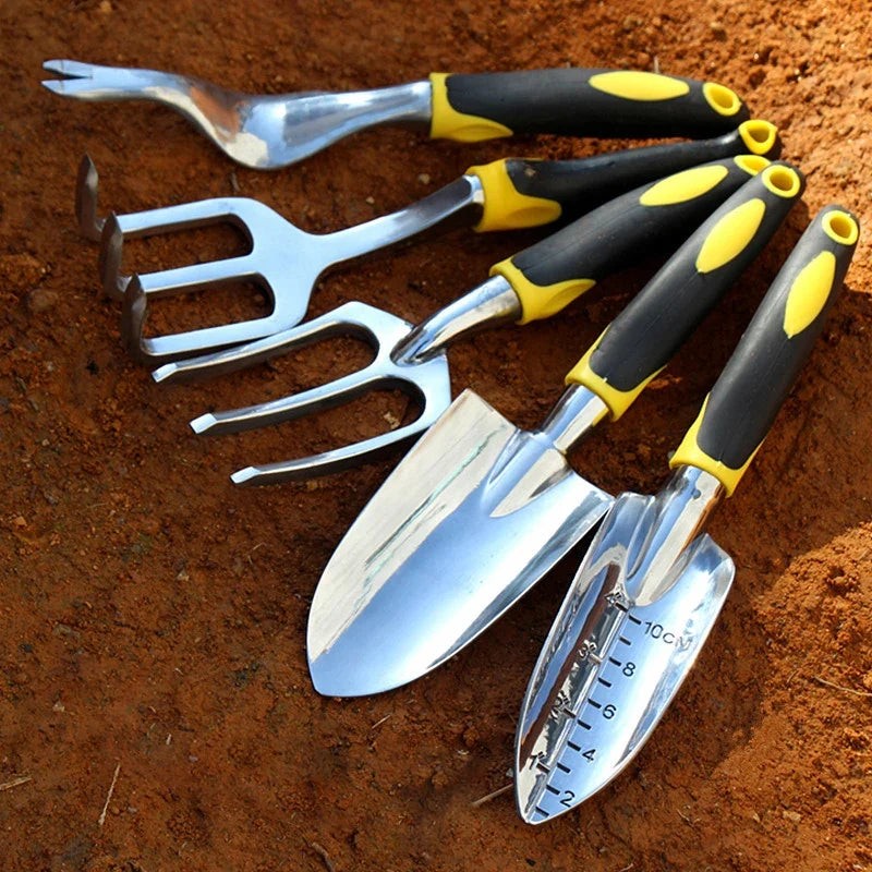 Ergonomic Garden Hand Trowel Rake Cultivator & Weeder Set Garden Hand Tool Set Qme D