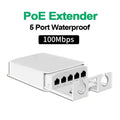 5-Port Gigabit POE Extender 1000Mbps – IP65 Weatherproof POE Network Extender Qme C
