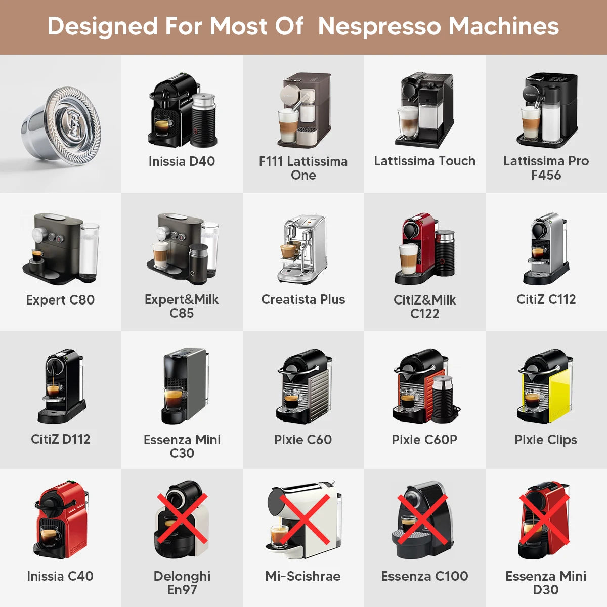 Reusable Stainless Steel Capsules for Nespresso OriginalLine Reusable Coffee Capsules Qst