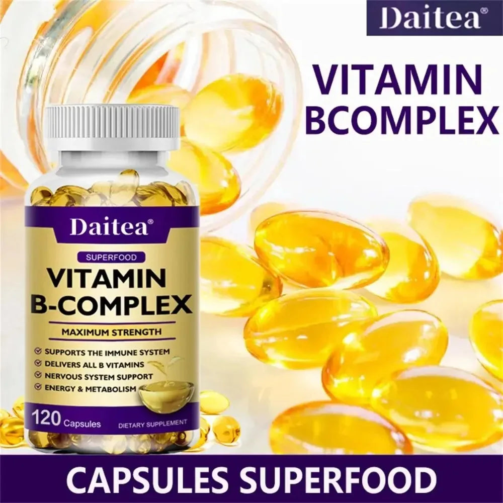 Vitamin B Complex Capsules – High Potency Brain & Focus Support Vitamin Supplement Qst