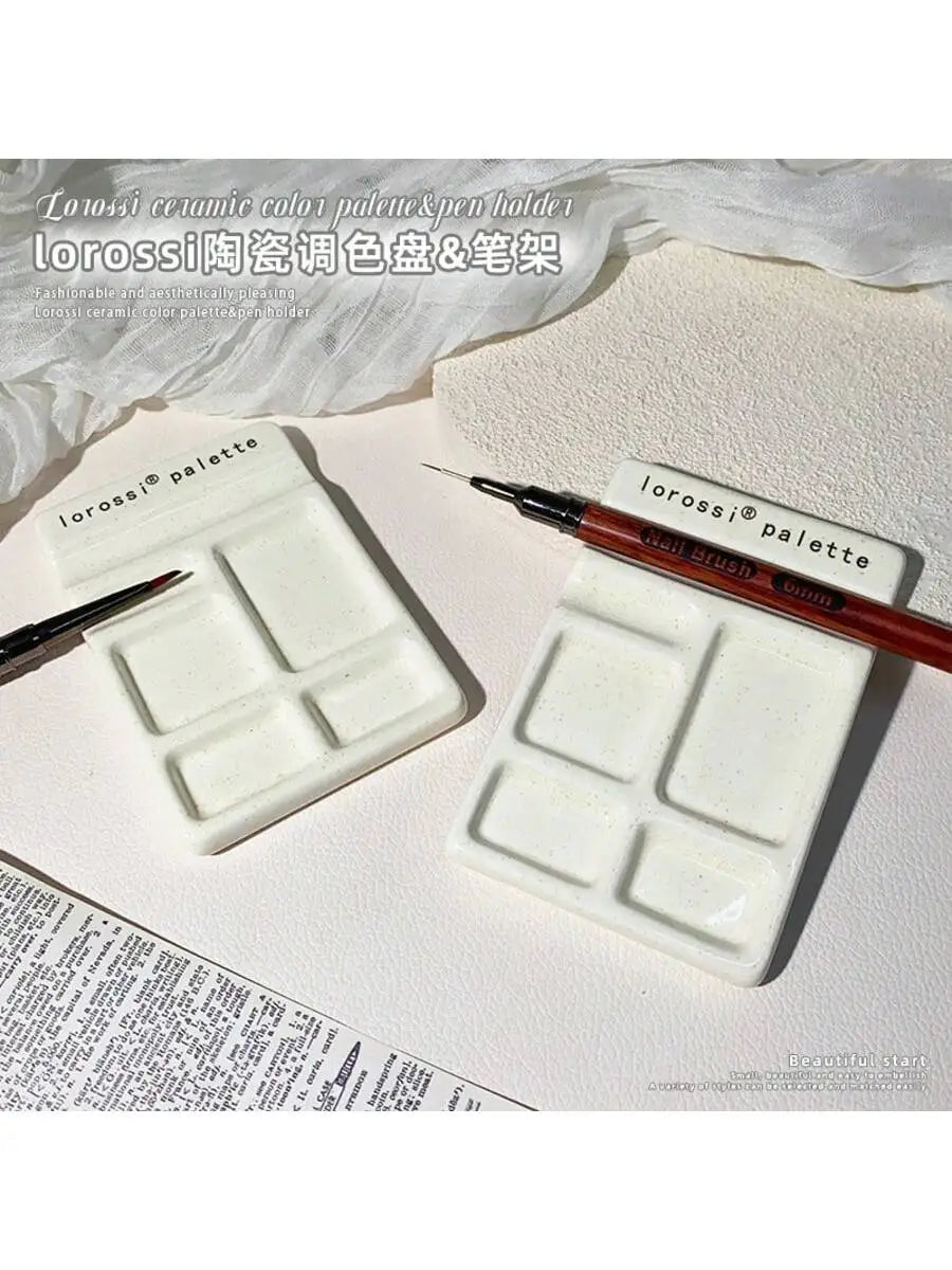 Ceramic Nail Art Palette & Pen Holder – Polish Mixing Dish Nail Art Palette Qme