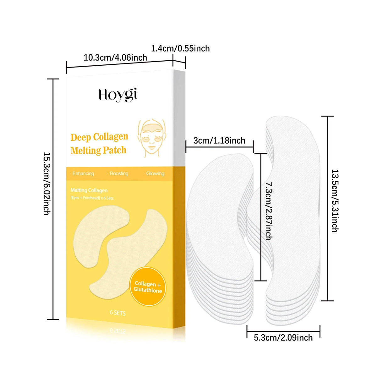 Collagen Water-Soluble Patches – Forehead & Eye Firming Collagen Face Patches Qme
