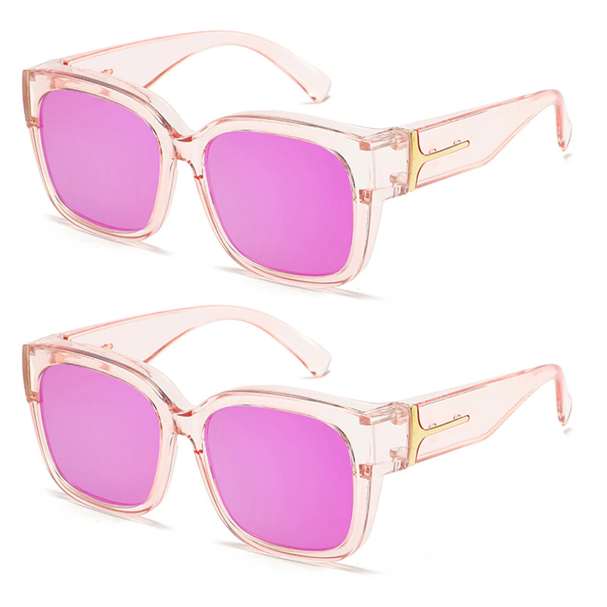 VOPHA 2-Pack Oversized Fit-Over Polarized Sunglasses UV400 Fit-Over Sunglasses Qst 2pc-Pink