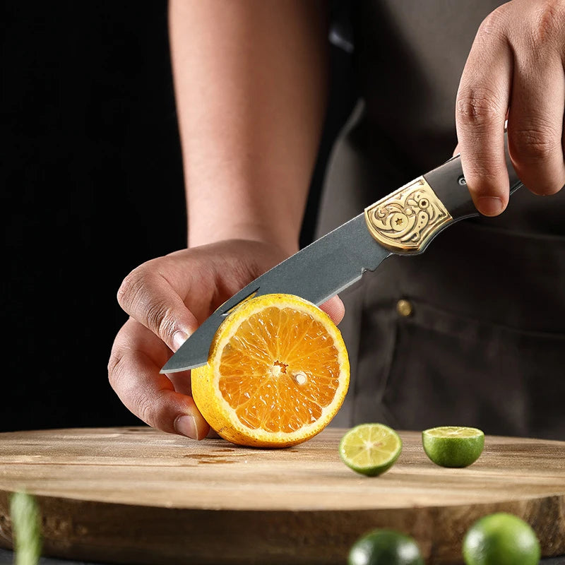 Folding Kitchen Knife – Stainless Steel Blade & Wood Handle Folding Kitchen Knife Qst