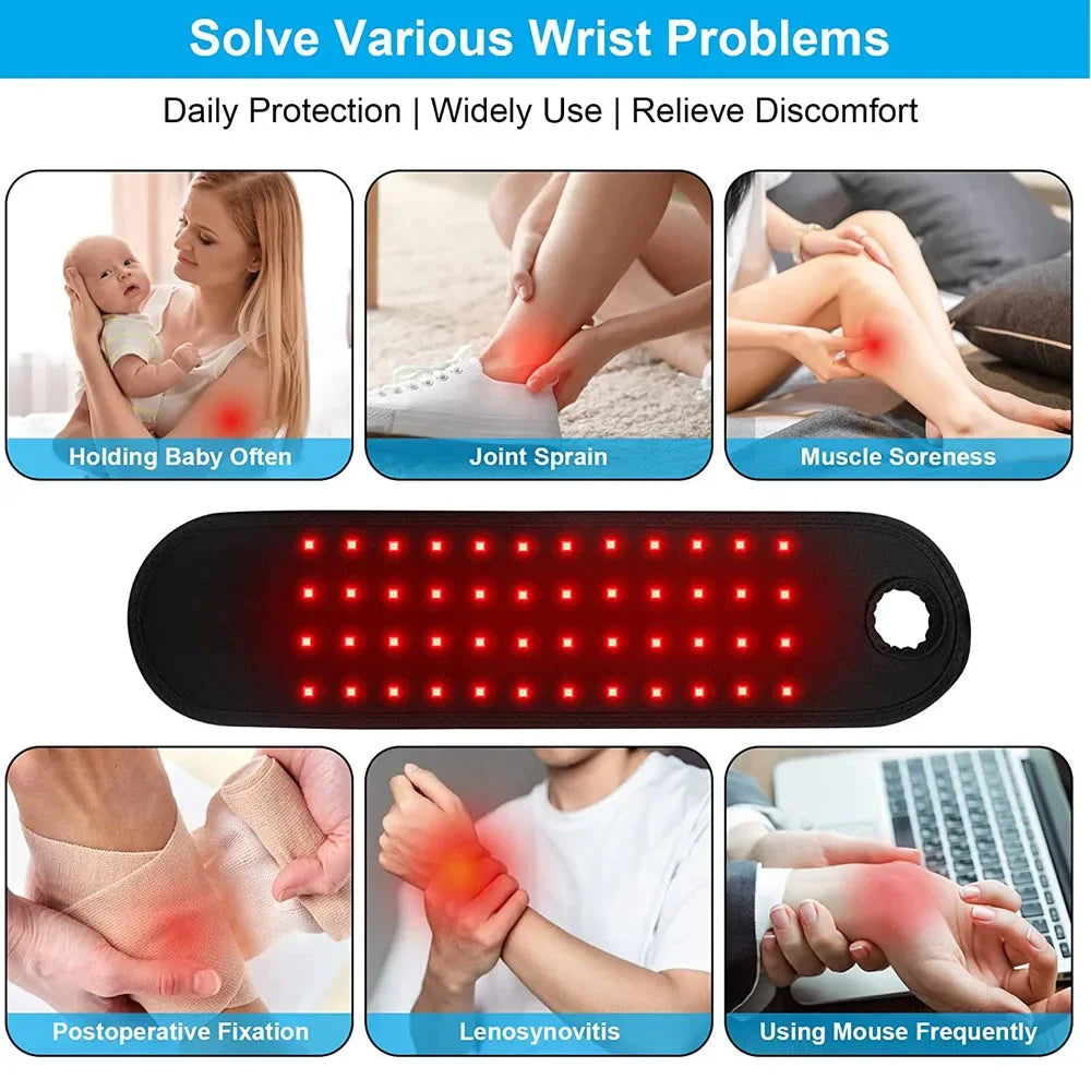 Red Light Therapy Wrist & Ankle Wrap – 660nm 850nm LED Belt Light Therapy Wrap Qst