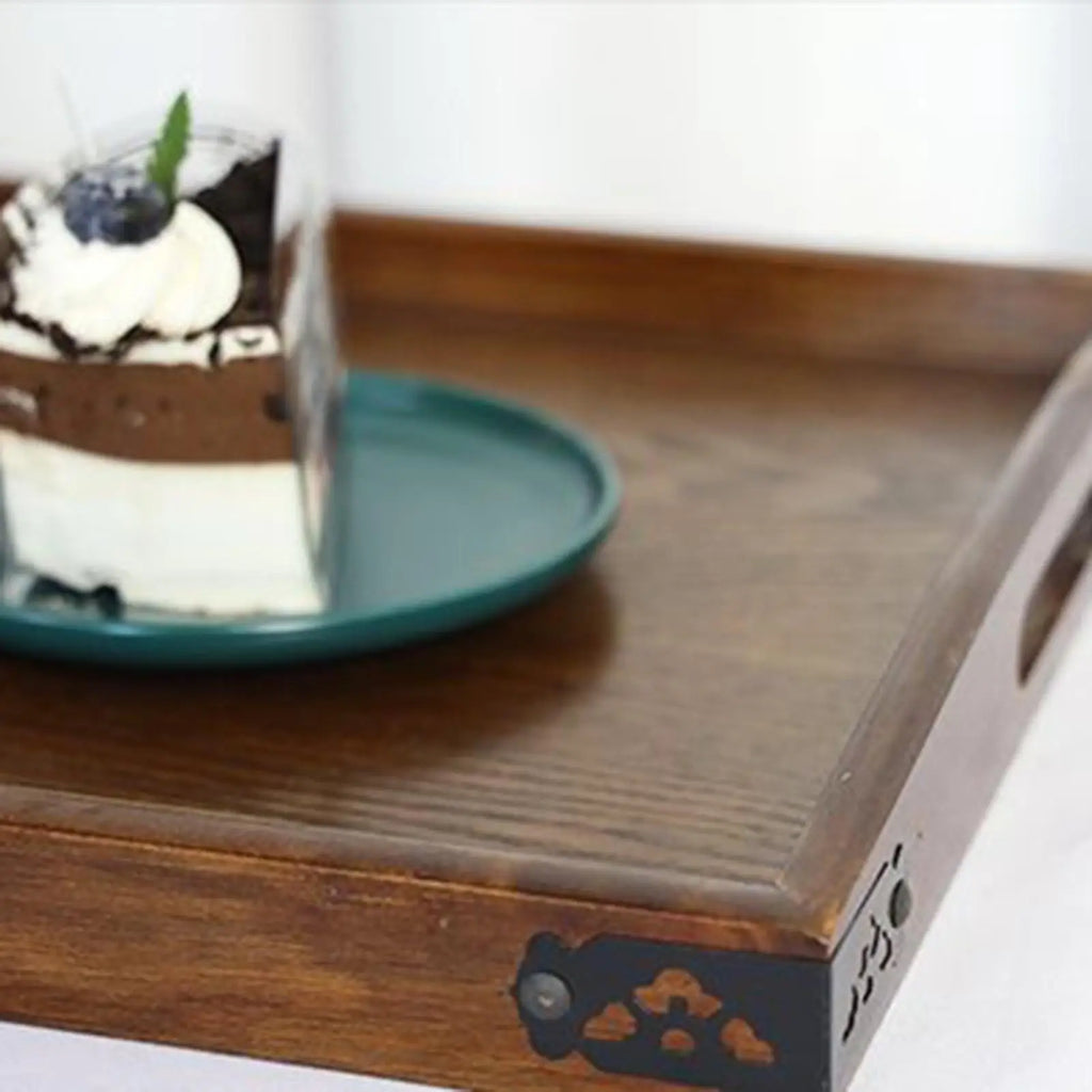 Wood Rectangular Serving Tray & Storage Organizer – 30x20cm Wood Serving Tray Qme