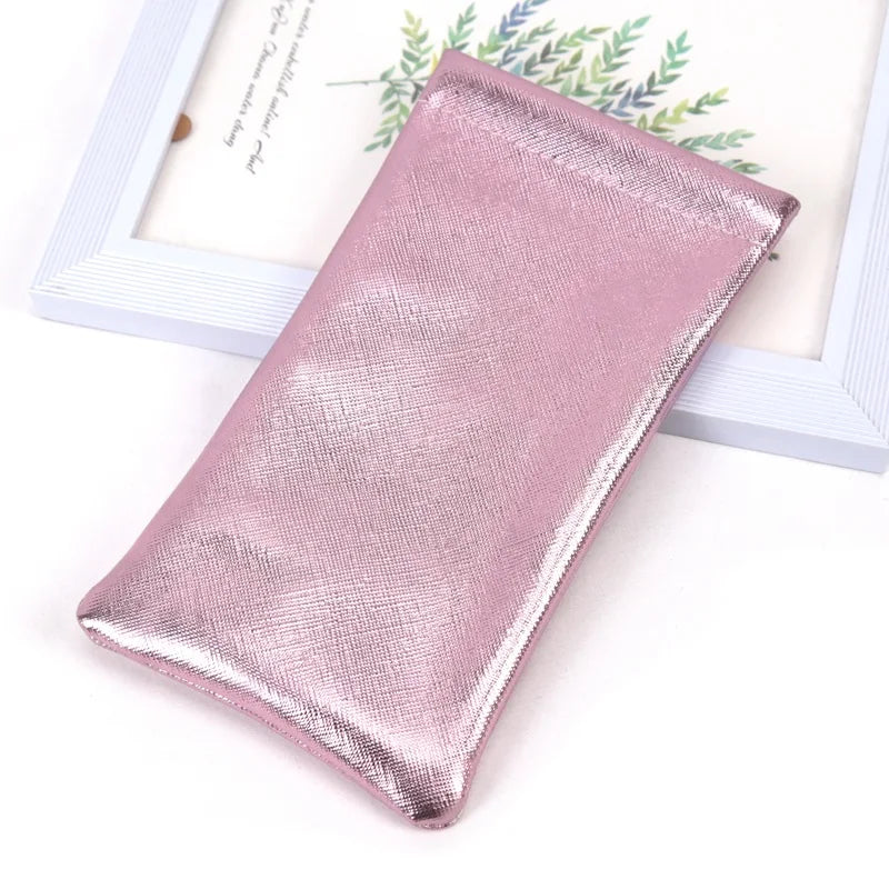 Soft PU Leather Sunglasses Pouch – Women's Travel Case Sunglasses Travel Pouch Qme Rose Red