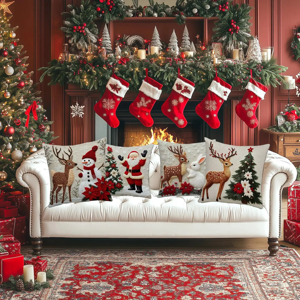 Christmas Pillow Covers – Soft Festive Cushion Cases for Sofa Christmas Pillow Cover Qme