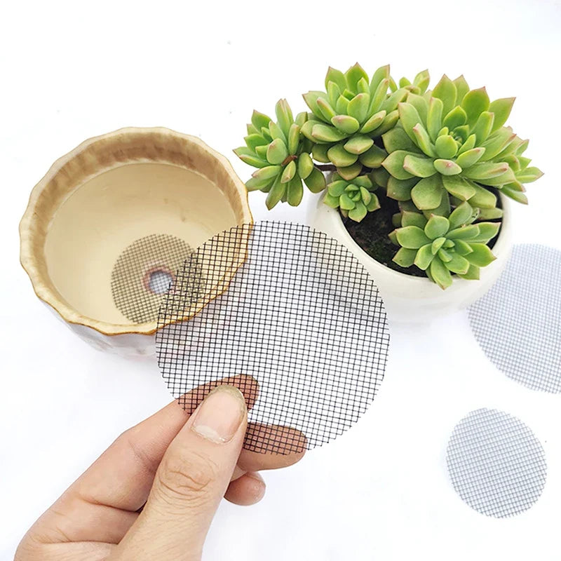 Pot Drainage Hole Mesh Pads – Bonsai & Planter Soil Screens Drainage Mesh Pads Qme