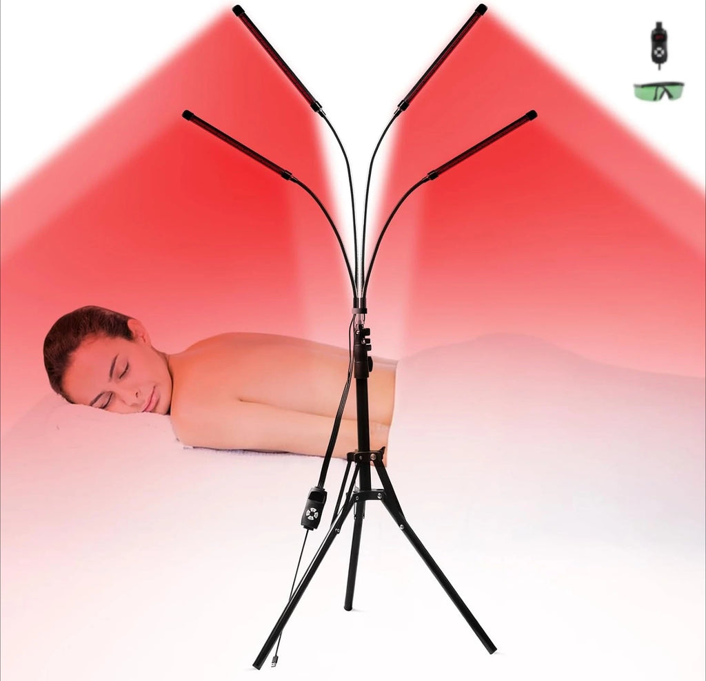 ZONGKUNG Red Light Therapy Lamp 660nm 850nm – 4/5 Head with Stand Red Light Therapy Lamp Qst