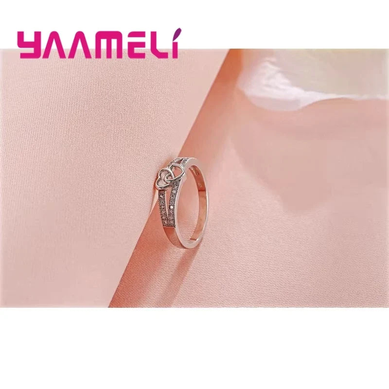 925 Sterling Silver CZ Cross Love Ring – Gift for Her Sterling Silver Ring Qme
