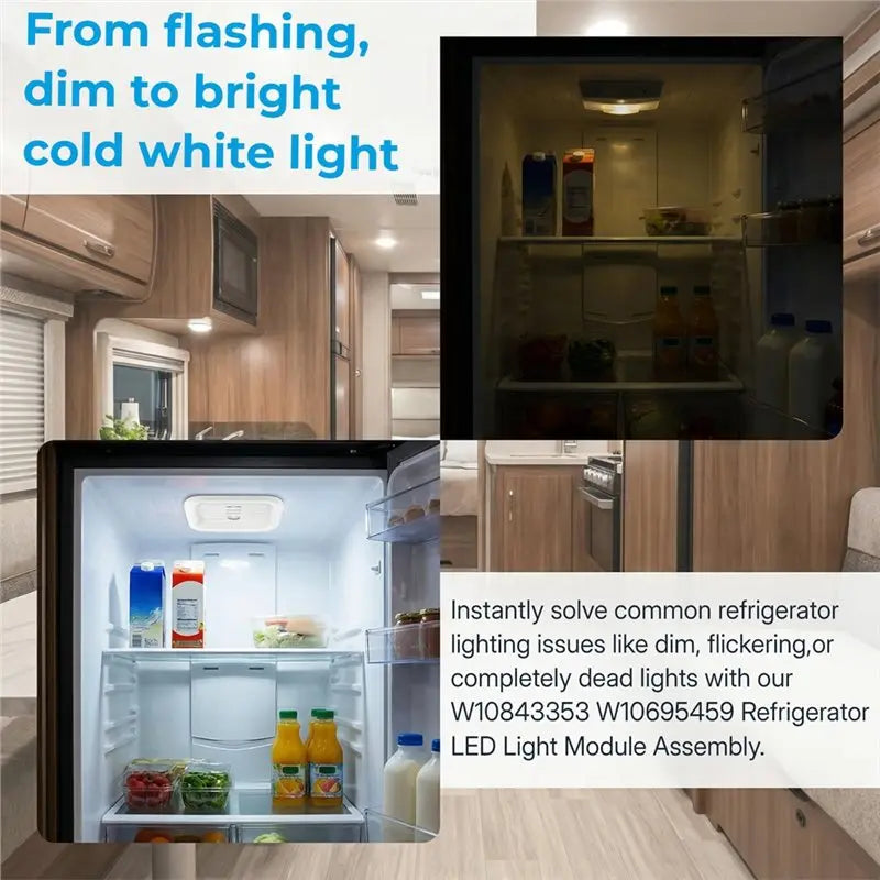 Refrigerator LED Light Module W10695459 W10843353 – 3-Pack Refrigerator LED Module Qst