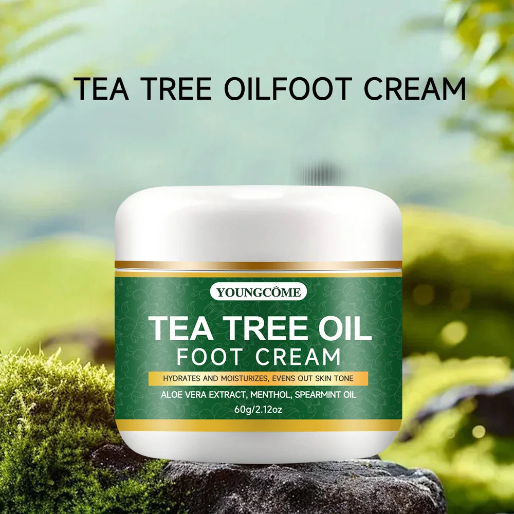 YOUNGCOME Foot Cream – Aloe Vera & Tea Tree Oil, 30/60g Foot & Hand Cream Qst