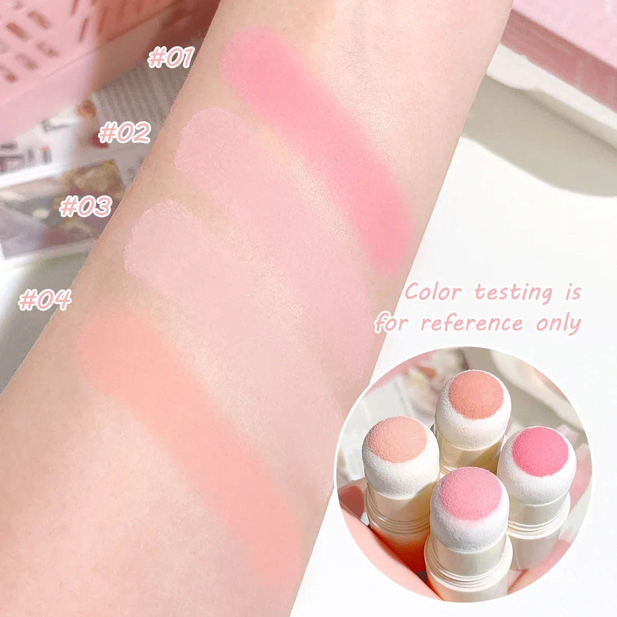Velvet Mist Blush Stick – Korean Natural Long-Lasting Glow Cream Blush Stick Qme