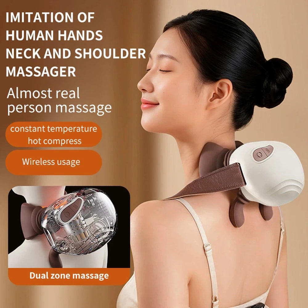 Vilnason Electric 4D Kneading Neck & Shoulder Massager w/ Heat Neck Shoulder Massager Qst