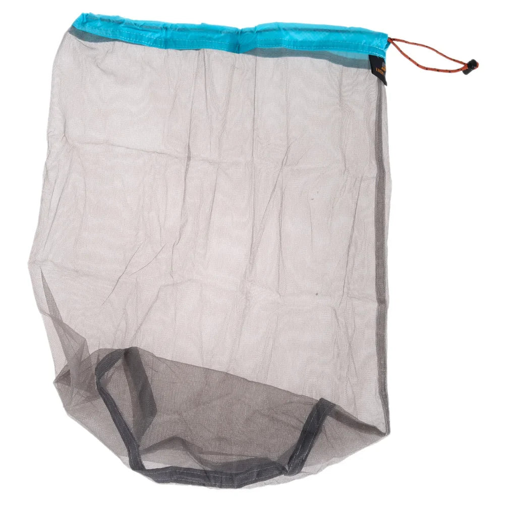 Ultralight Nylon Mesh Drawstring Bag – Travel & Camping Organizer Mesh Drawstring Bag Qme xl