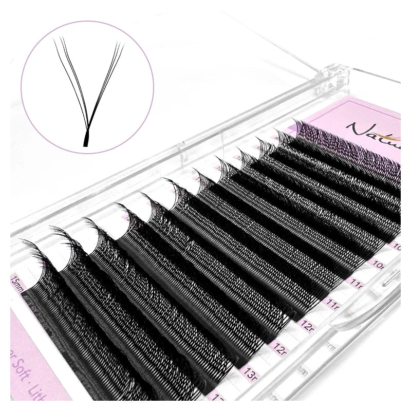 NATUHANA Y-Shaped Split Tip Eyelash Extensions – Volume Fans Eyelash Extensions Qme