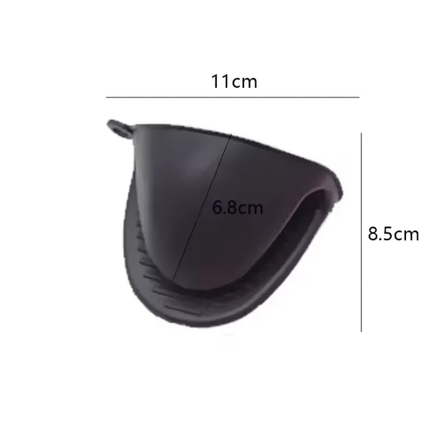 Silicone Pot Holder Clips – Heat-Resistant Kitchen Grippers 2pc Silicone Pot Holder Qst Black-2pcs