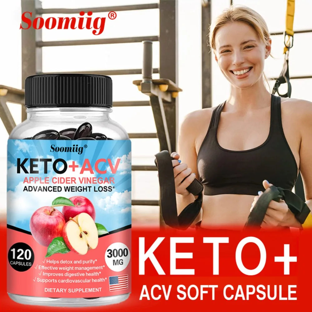Keto Apple Cider Vinegar Capsules – Metabolism Support ACV Supplement Capsules Qst