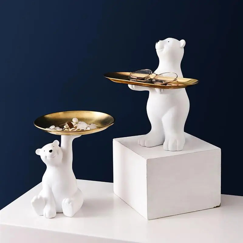 Bear Desktop Storage Tray – Cosmetic, Key & Desk Organizer Desktop Storage Tray Qme