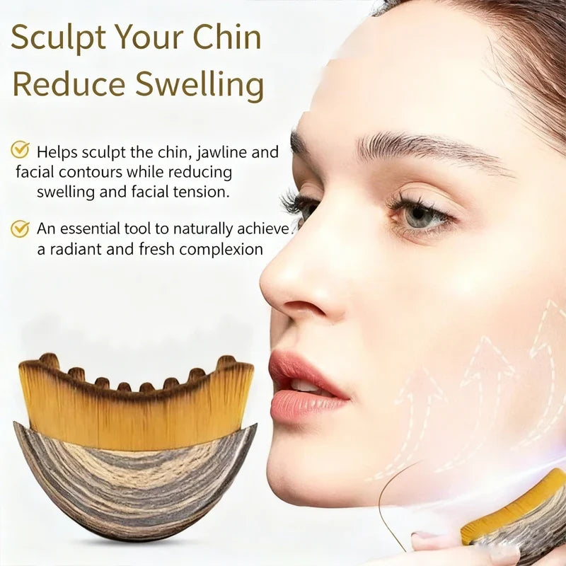 Soft Bristle Facial Contour Massage Brush – Gentle Dry Brushing Facial Massage Brush Qme