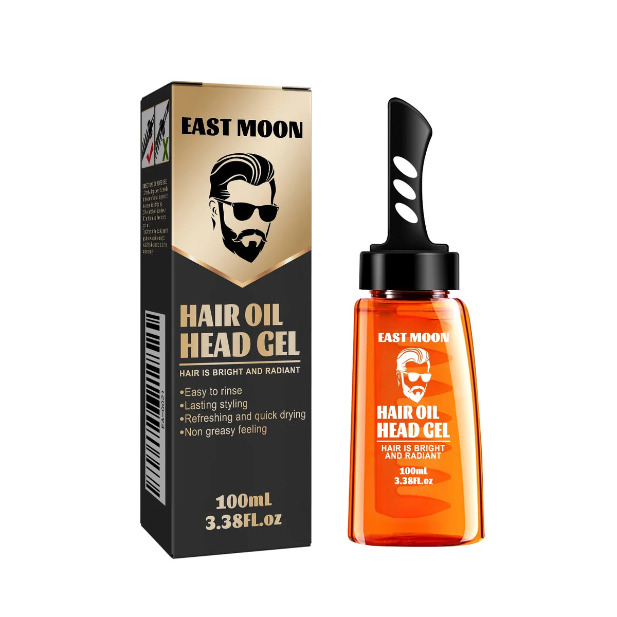Men's 2-in-1 Hair Styling Gel Wide Tooth Comb | Long-Lasting Hair Styling Comb Qme 100ml Boxed