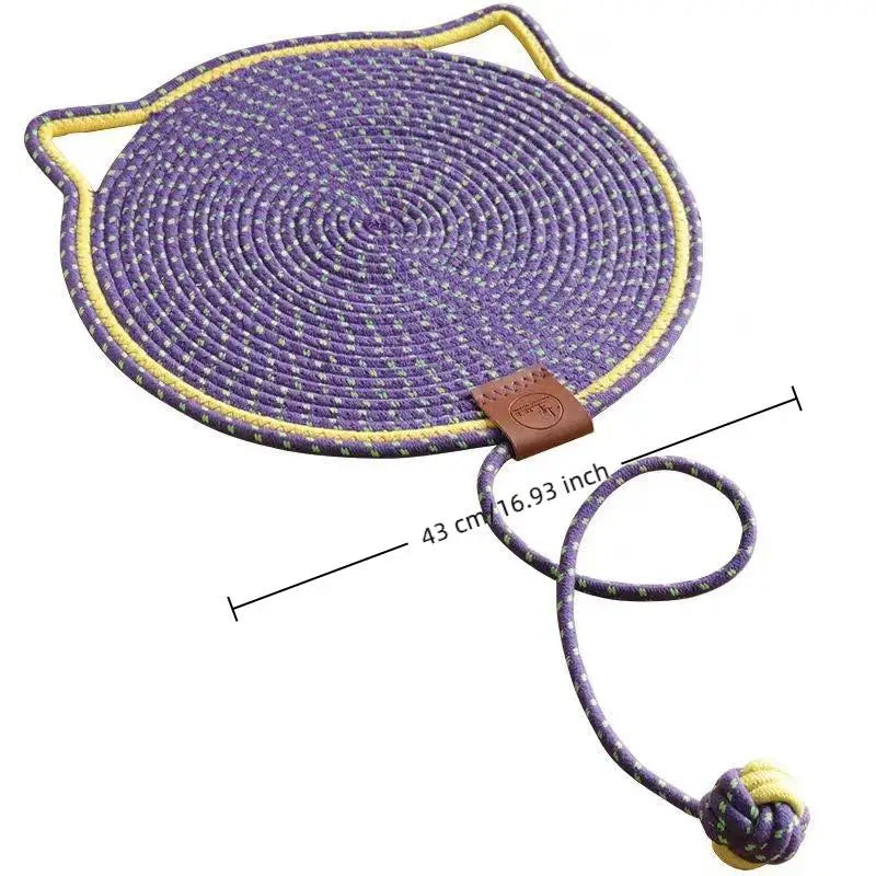 Round Cat Scratching Board – Indoor Hemp Rope Scratcher Mat Cat Scratcher Mat Qme