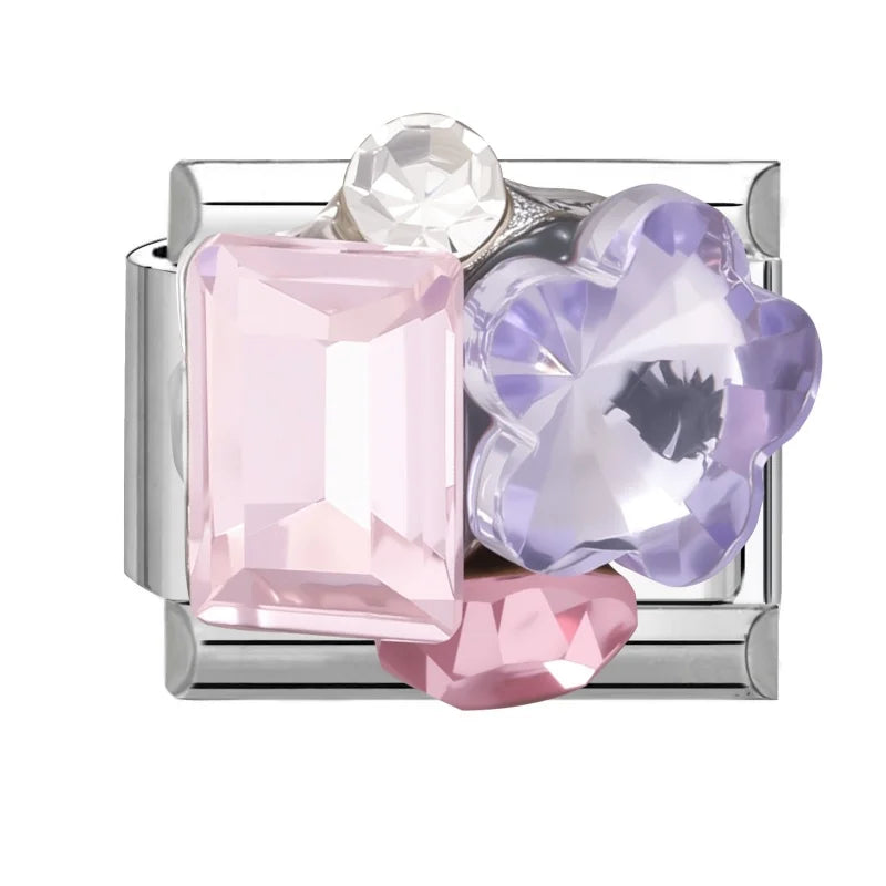 Zircon Italian Charm Links – Bow Knot Floral Heart Butterfly