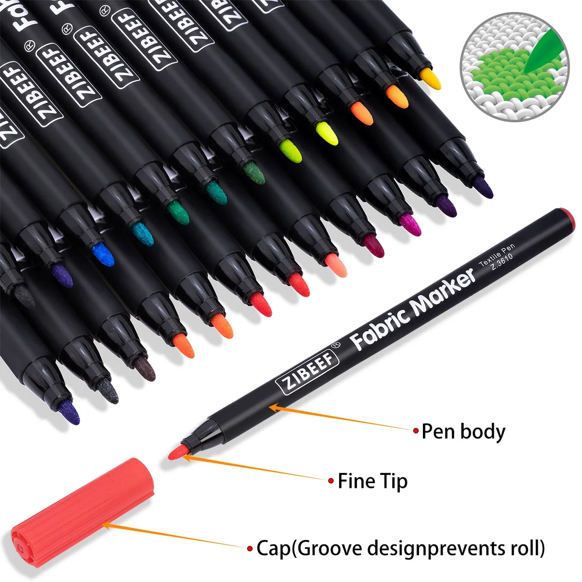 Fabric Markers Set 12 & 24 Colors – Permanent Fabric Art Pens Fabric Art Markers Qme