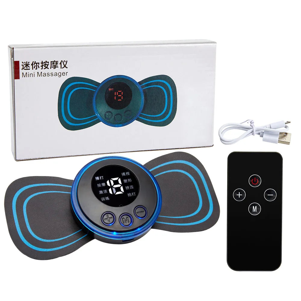 EMS Neck & Shoulder Massager – 8 Modes, Rechargeable Patch Electric Neck Massager Qst 1 Remote control
