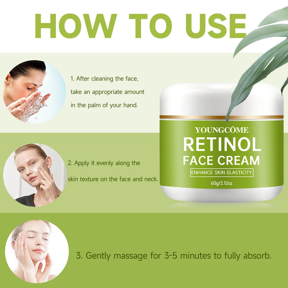 YOUNGCOME Retinol Face Cream – Brighten & Firm Skin | 30g/60g Retinol Face Cream Qst