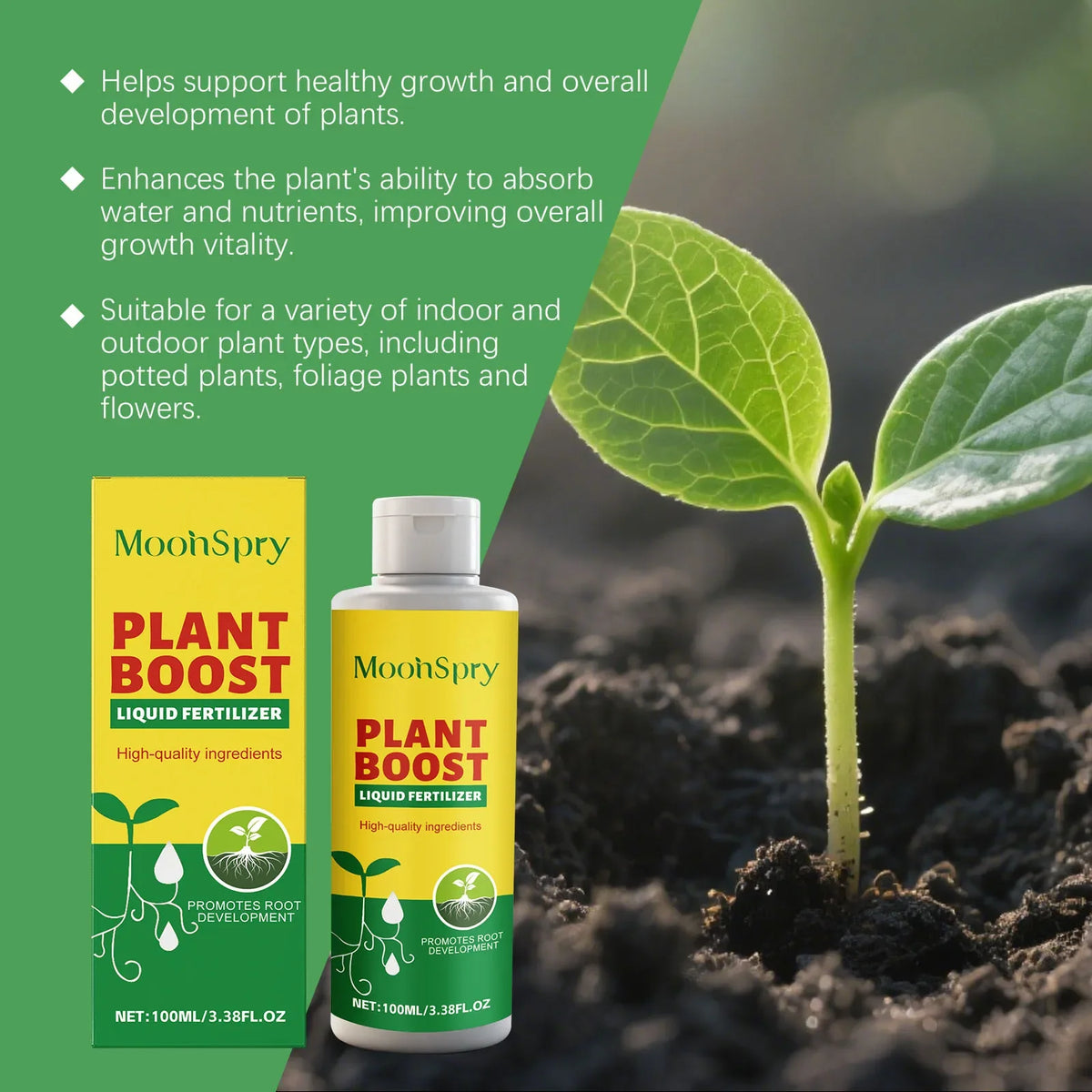 Plant Boost Liquid Fertilizer – Enhanced Water Absorption Liquid Plant Fertilizer Qme