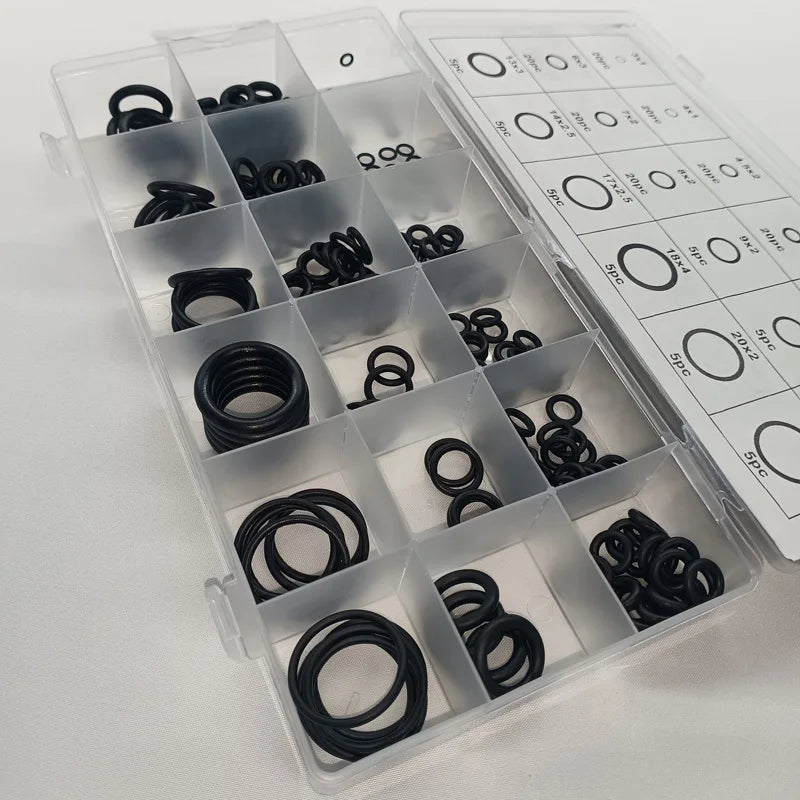 225-Piece Nitrile Rubber O-Ring Assortment & Gasket Seal Kit O-Ring Gasket Kit Qst