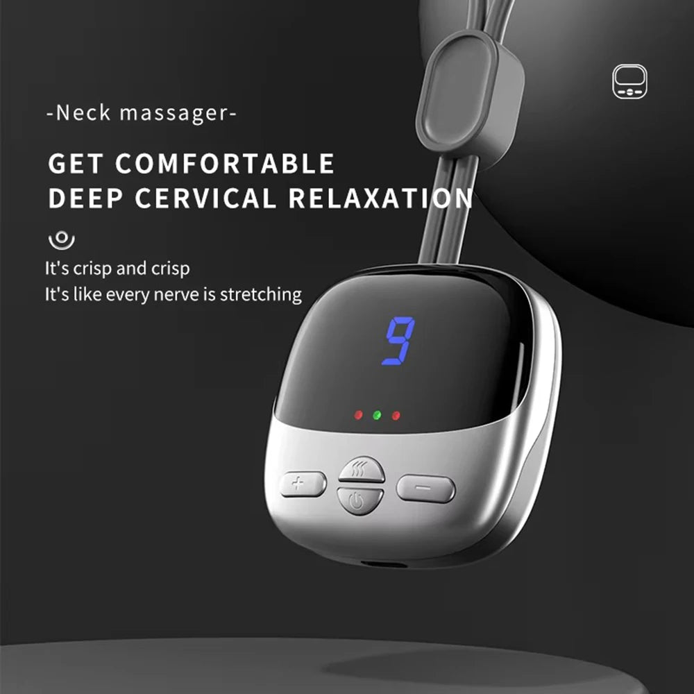 Vilnason Mini Wearable Neck Massager – Heat, 4 Modes, 9 Speeds Wearable Neck Massager Qst