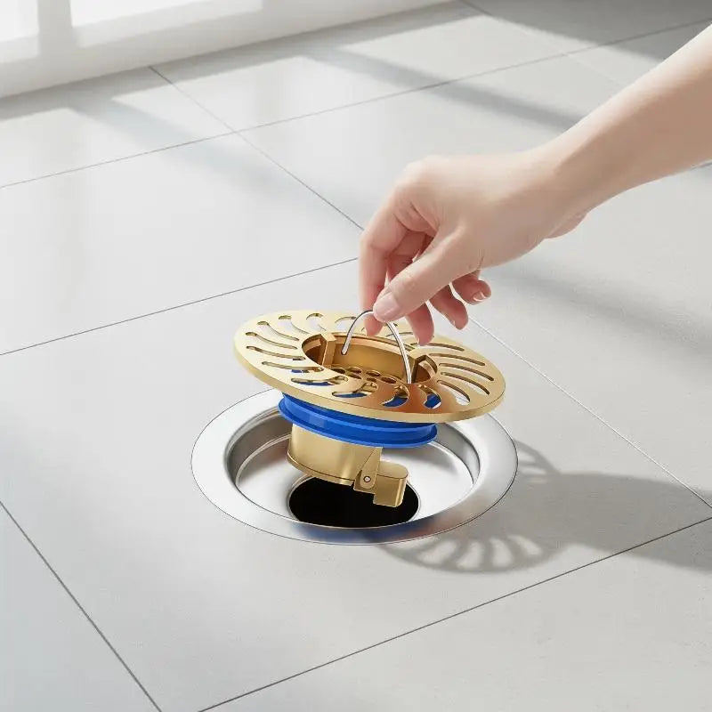 All-Copper Floor Drain Shower Stopper – Odor Barrier Floor Drain Stopper Qme
