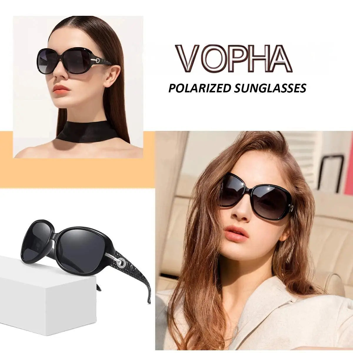 Women's Polarized UV400 Sunglasses – Retro Diamond Butterfly Frame Polarized Sunglasses Qst