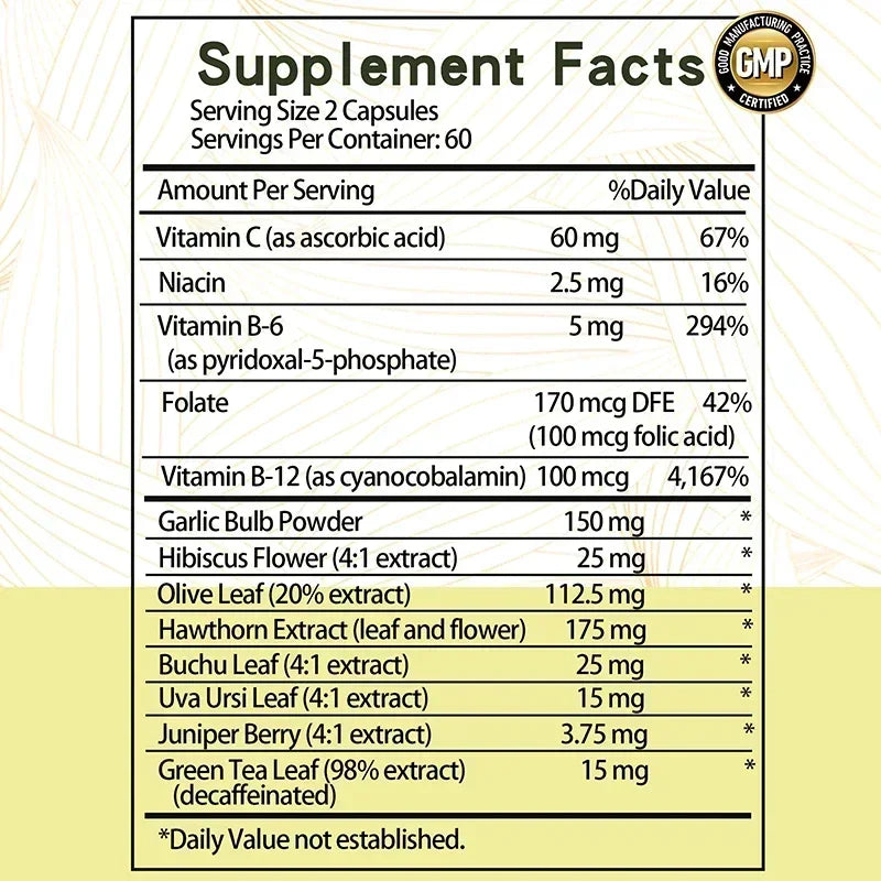 Cardiovascular Support Supplement – Hawthorn & Hibiscus Herbal Health Supplement Qst