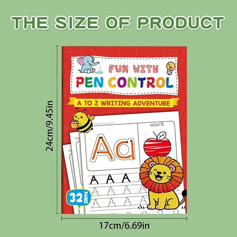 Children's A-Z Alphabet Practice Book – Writing & Drawing Kids Activity Book Qme