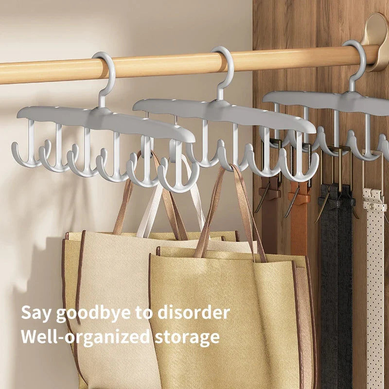12-Hook Rotating Closet Organizer for Belts, Hats & Bags Closet Organizer Rack Qme