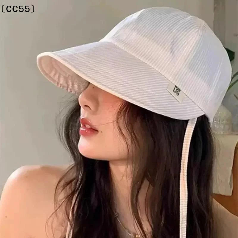 UV Protection Wide Brim Sun Hat – Unisex Striped Baseball Cap Sun Hat Qst