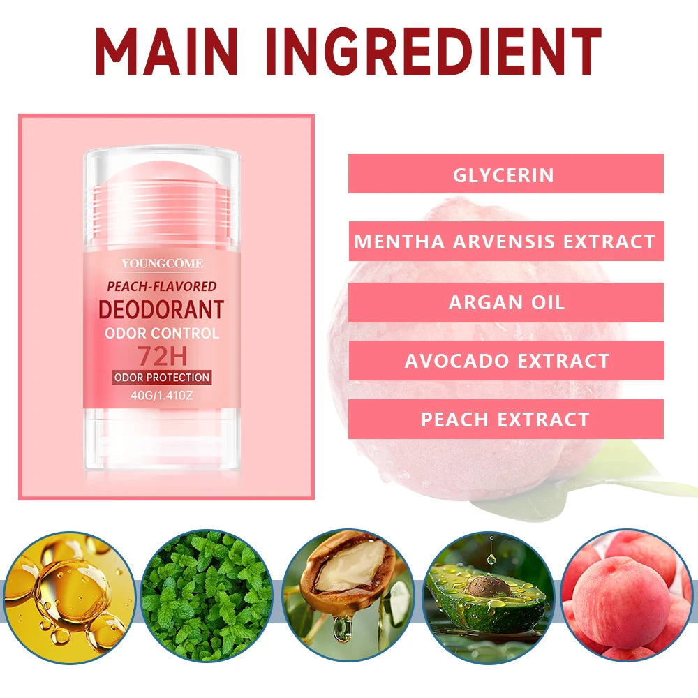 Women's Peach Vanilla Deodorant Lotion – Long-Lasting Fragrance Deodorant Lotion Stick Qst