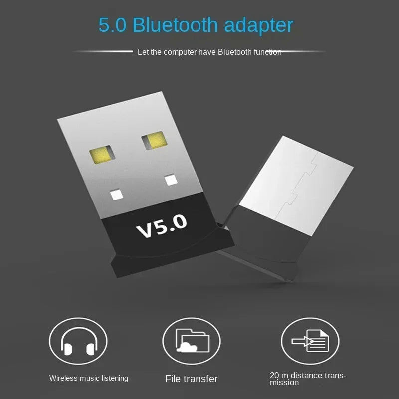 USB Bluetooth 5.0 Adapter Dongle – PC, Laptop, Mouse & Speaker Bluetooth USB Adapter Qme