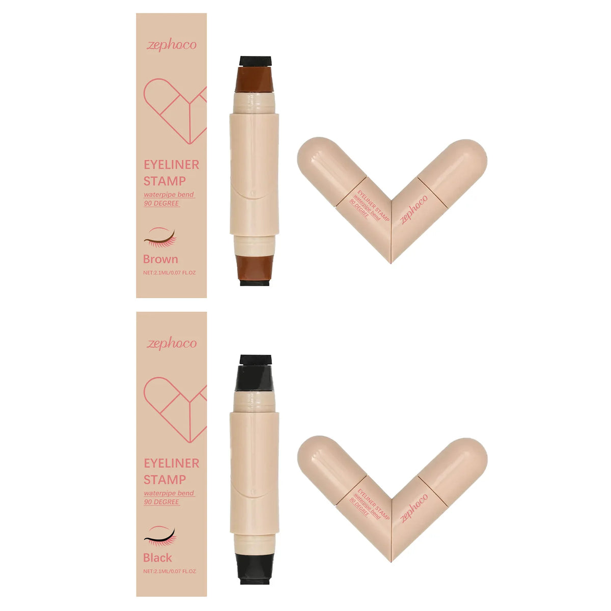 Dual-Ended Liquid Eyeliner Stamp Pen – Waterproof & Pigmented Liquid Eyeliner Pen Qst 1set