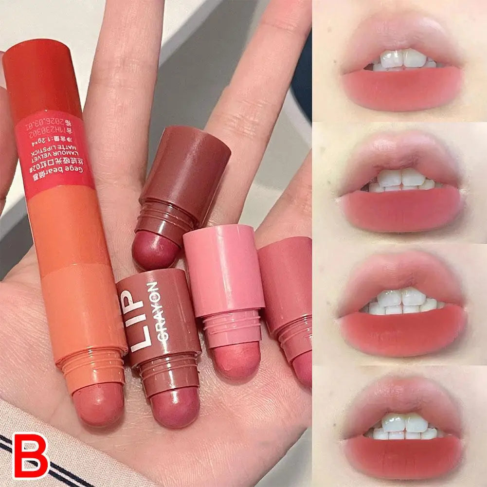 Matte Velvet Lipstick Pencil Combo – Non-Stick Lip Tint Set Lip Makeup Combo Qme B-02 CN