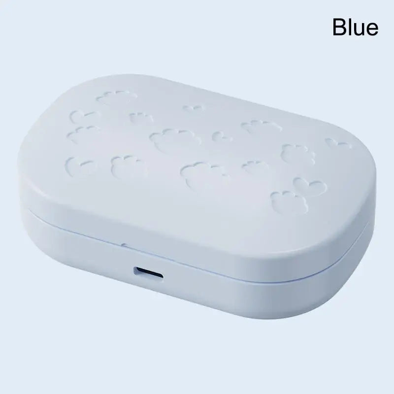 Portable Ultrasonic Contact Lens Cleaner Case USB-C Lens Cleaning Device Qst Blue